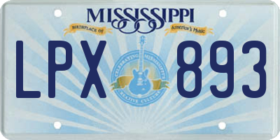 MS license plate LPX893
