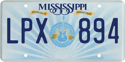 MS license plate LPX894