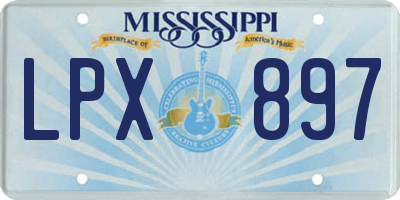MS license plate LPX897