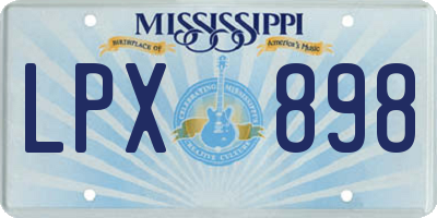 MS license plate LPX898