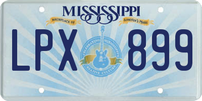 MS license plate LPX899