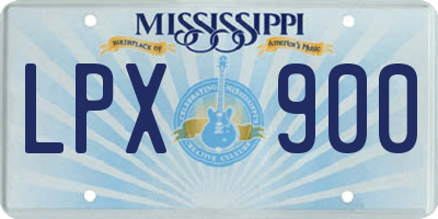 MS license plate LPX900
