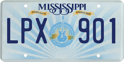 MS license plate LPX901
