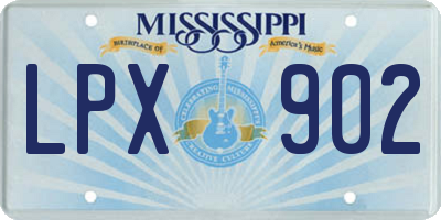 MS license plate LPX902