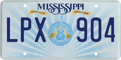 MS license plate LPX904