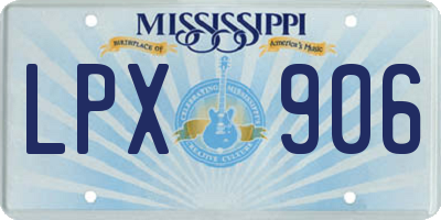 MS license plate LPX906
