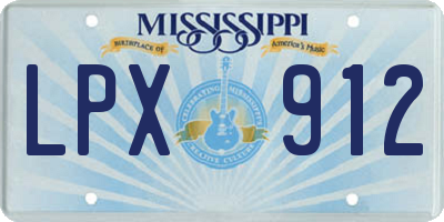 MS license plate LPX912