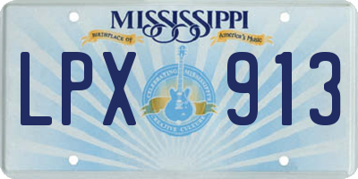 MS license plate LPX913