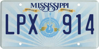 MS license plate LPX914