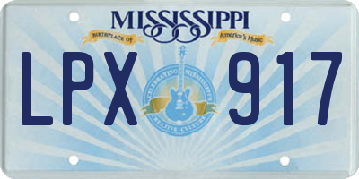 MS license plate LPX917