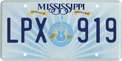 MS license plate LPX919