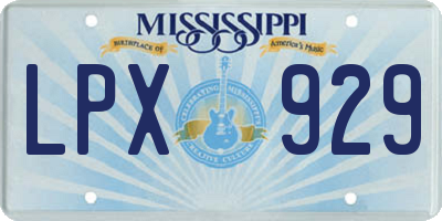 MS license plate LPX929
