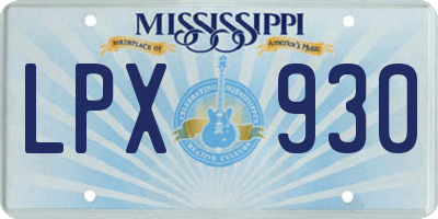 MS license plate LPX930