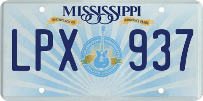 MS license plate LPX937