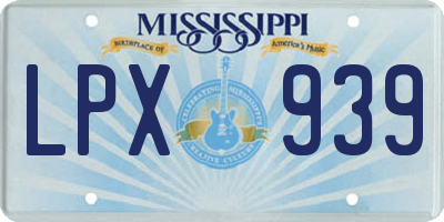 MS license plate LPX939