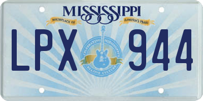 MS license plate LPX944