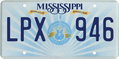 MS license plate LPX946