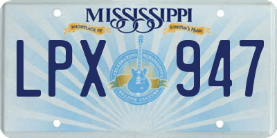 MS license plate LPX947