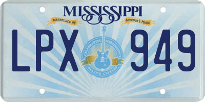 MS license plate LPX949