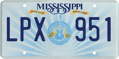 MS license plate LPX951