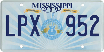 MS license plate LPX952