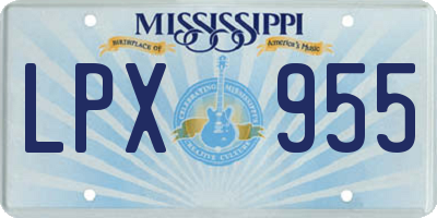 MS license plate LPX955