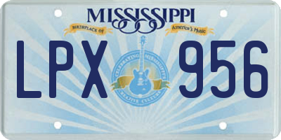 MS license plate LPX956