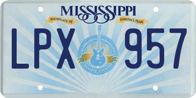 MS license plate LPX957
