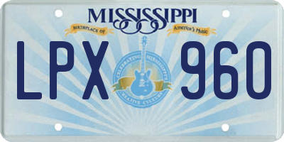 MS license plate LPX960