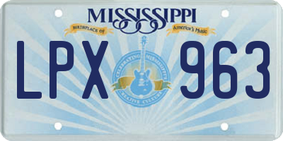 MS license plate LPX963