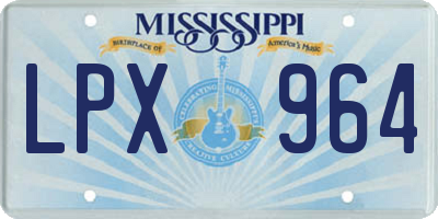 MS license plate LPX964