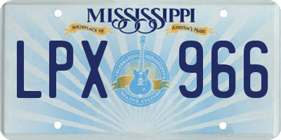 MS license plate LPX966