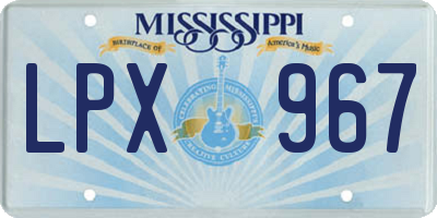 MS license plate LPX967