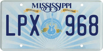 MS license plate LPX968