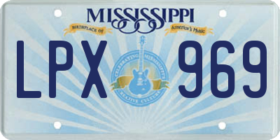 MS license plate LPX969