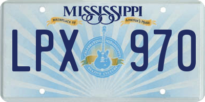 MS license plate LPX970