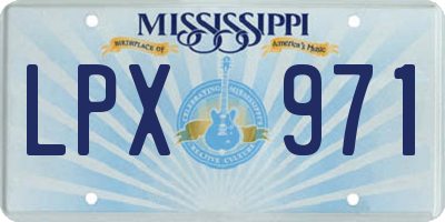 MS license plate LPX971