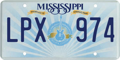 MS license plate LPX974