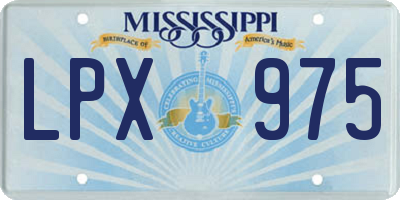 MS license plate LPX975