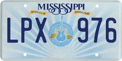 MS license plate LPX976