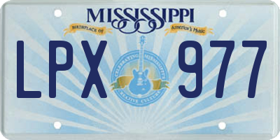 MS license plate LPX977