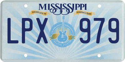 MS license plate LPX979