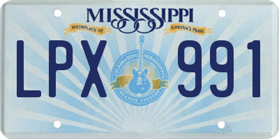MS license plate LPX991