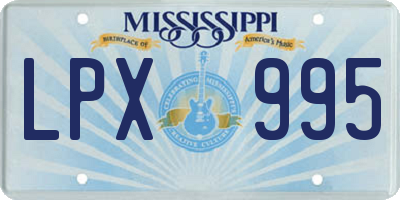 MS license plate LPX995
