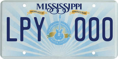 MS license plate LPY000