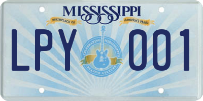 MS license plate LPY001
