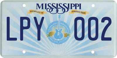 MS license plate LPY002
