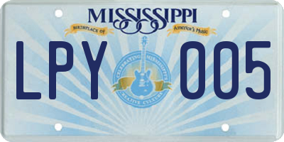 MS license plate LPY005
