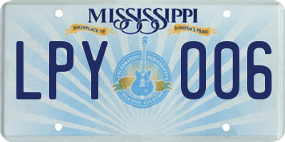 MS license plate LPY006