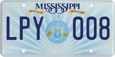 MS license plate LPY008